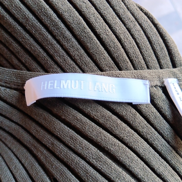 Helmut Lang Slash Ribbed-Knit Tank top Light Sage size SMALL - Picture 4 of 8